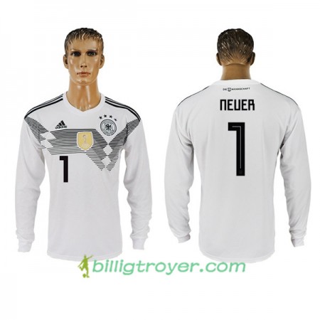 Billige Fotballdrakter Tyskland Neuer 1 VM 2018 Hjemmedraktsett Langermet